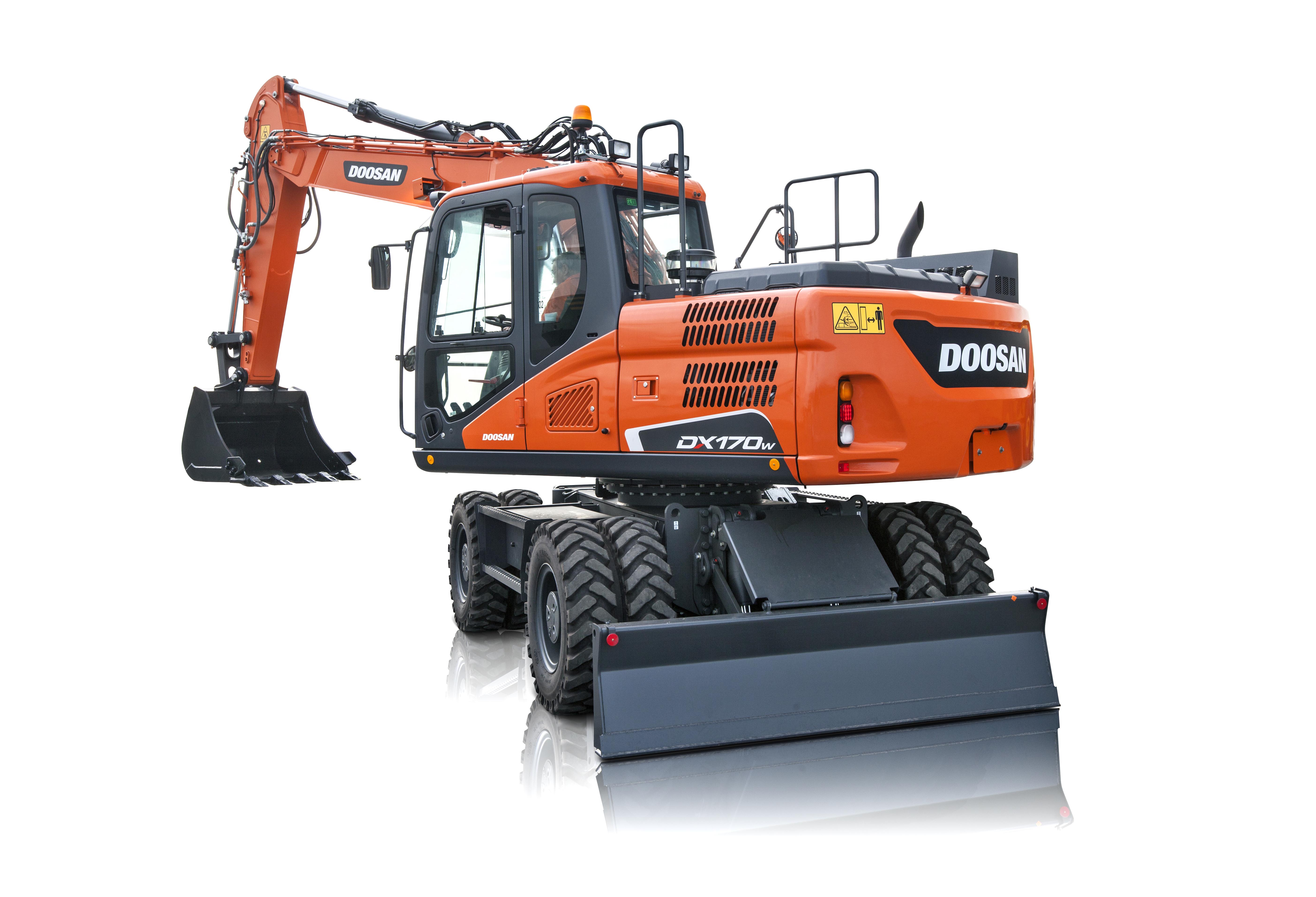 Doosan’s DX170W wheeled excavator 