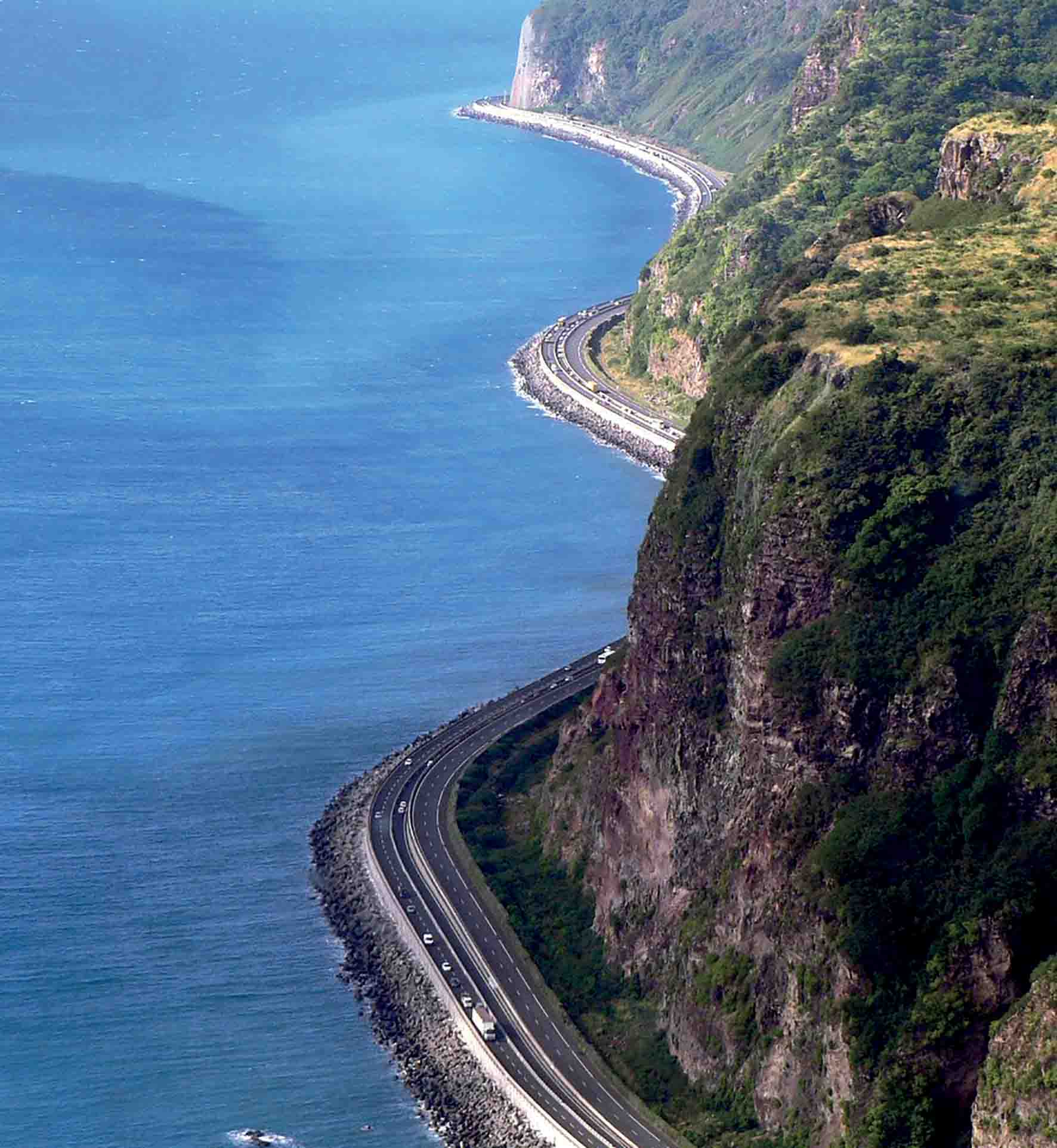 coastal highway in island of Reunion 