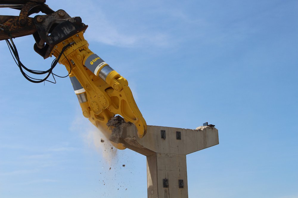 Epiroc’s new hydraulic attachments help with high reach demolition
