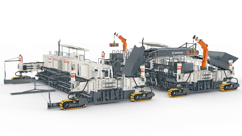 Wirtgen’s SP 154i slipformer is designed for dual layer concrete paving, such as for airport works