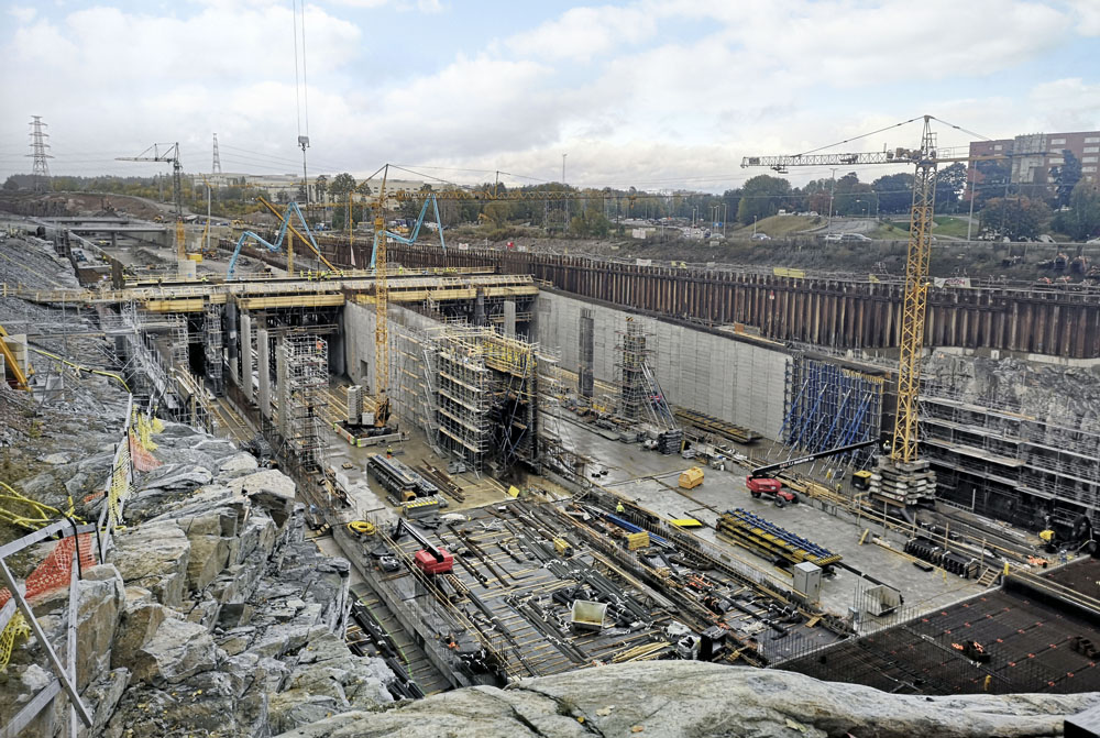 The Akalla section includes a 130m-long cut-and-cover tunnel (photo courtesy of Doka)