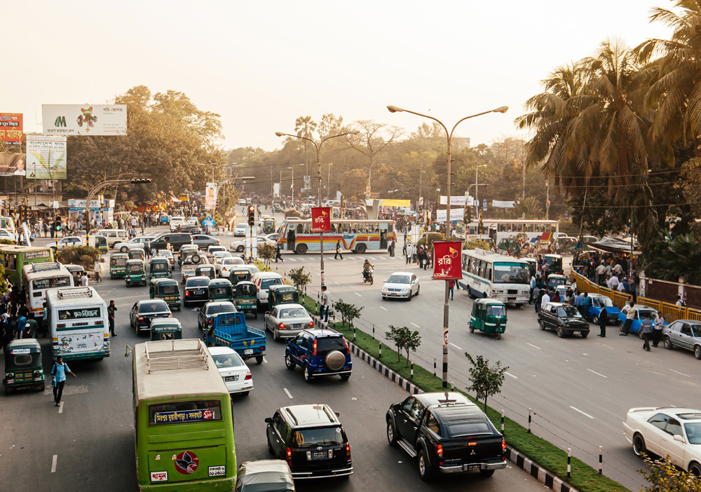 Capital Dhaka suffers from heavy traffic congestion as well as air pollution, made worse by vehicle exhaust fumes  © Nuvisage | Dreamstime.com