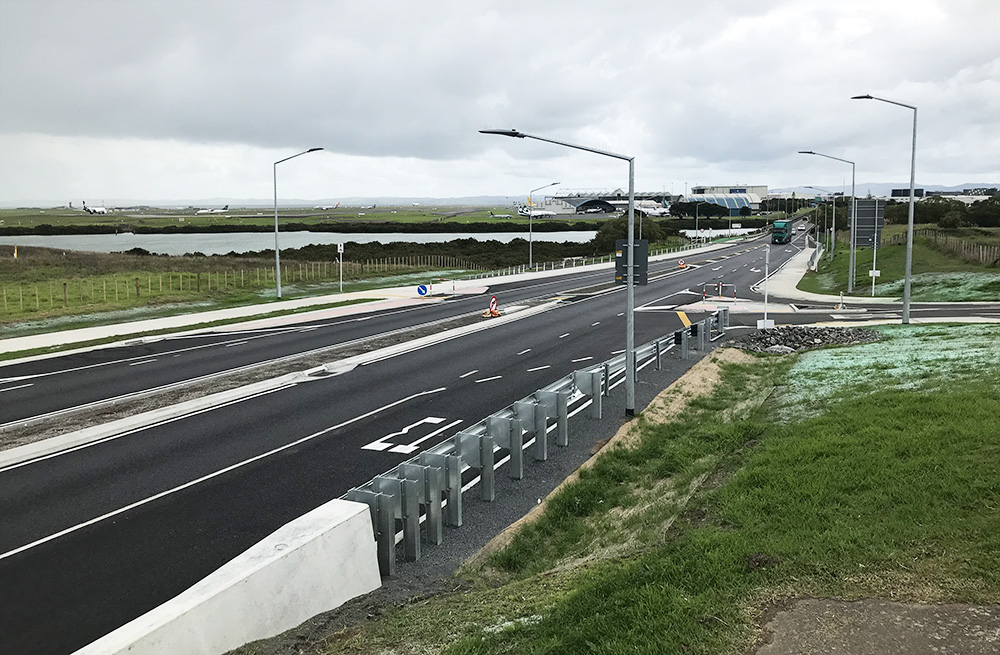 The road now features modern crash barriers and end treatments to ensure safety for drivers