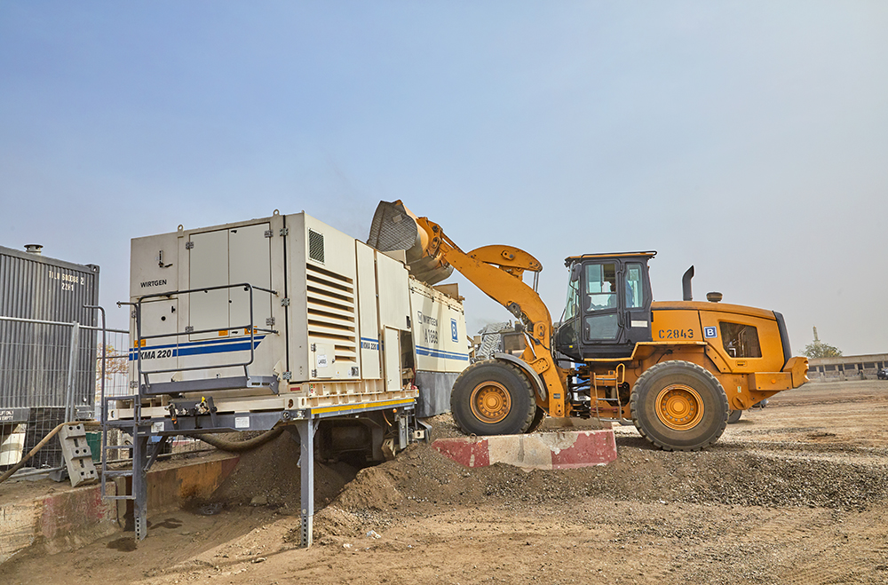 The Wirtgen recycler has been used to produce construction materials onsite 