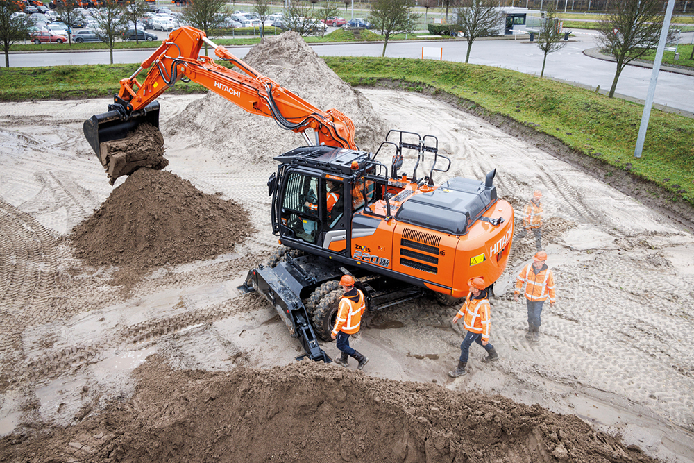 Hitachi claims performance and durability for its new large wheeled excavator