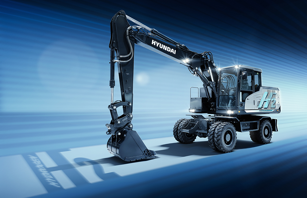 Hyundai’s wheeled excavator is being unveiled in pre-production form