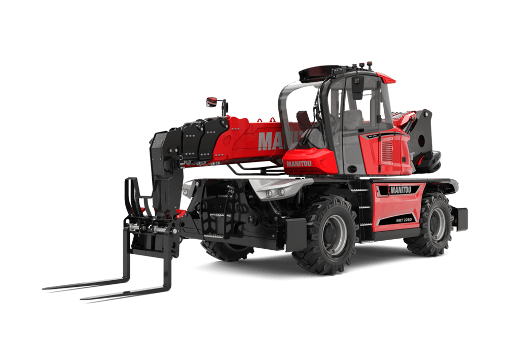 Introducing Manitou’s  all-electric MRT 2260E battery powered 360 degree telehandler