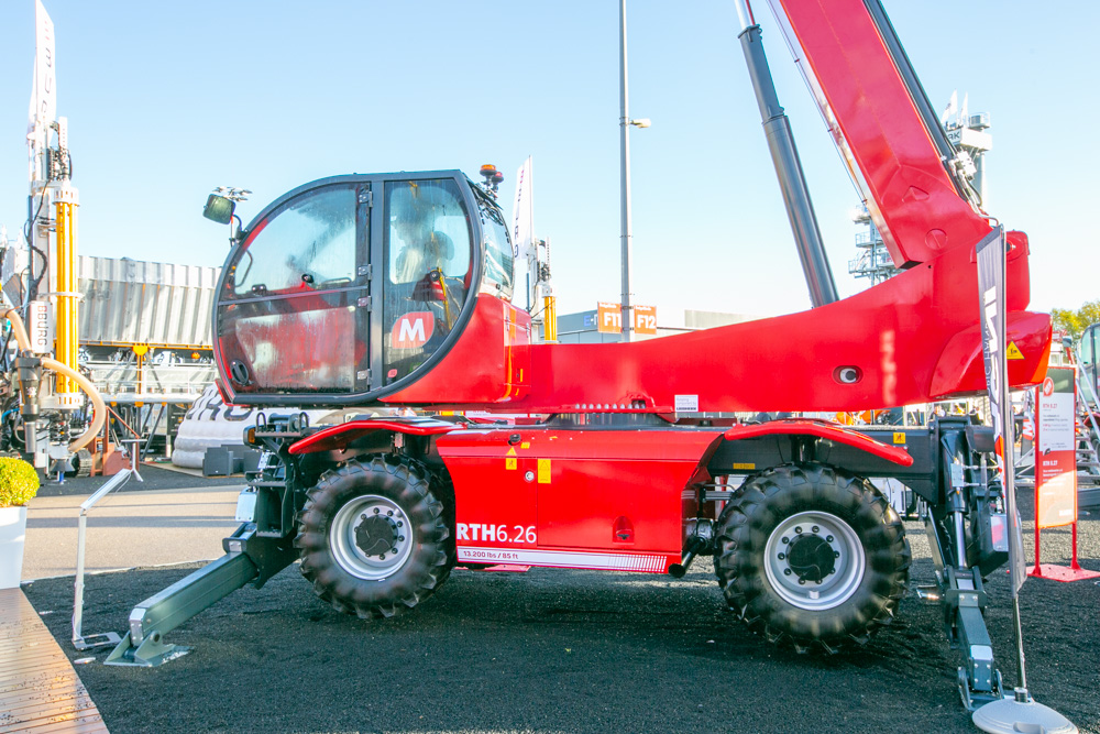 The cab on the newest rotary telehandler range, including the 6.26, now sits to the front of the machine to allow the operator improved visibility 