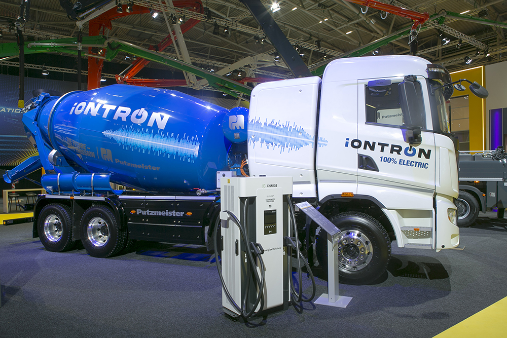 Based on a SANY electric chassis, the iONTRON eMixer is 100% electrically powered 