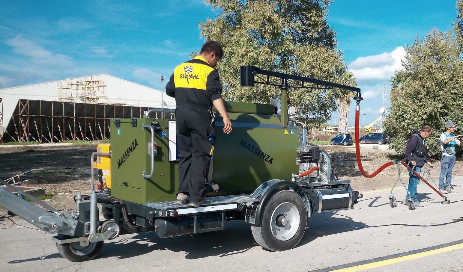 Green for go: the proven Sealmass M5from Massenza is headed to Italy’s Sigonella air base in Sicily for melting sealing compound and applying it in cracks and joints on the runway and surrounding areas (image courtesy Massenza)