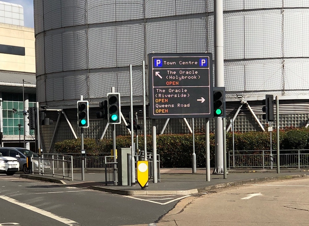 Traffic management is looking up in Reading, thanks to variable message signs from SWARCO