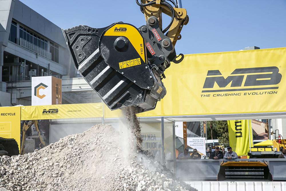 MB Crusher has a rich 20-plus-year history of supplying a full line of innovative and patented jaw crusher and screener buckets and accessories for excavators, skid-steer loaders and backhoes of all sizes. Pic: MB Crusher