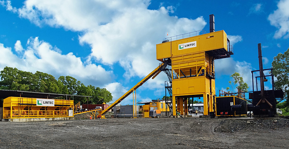 The ease of transport of the containerised asphalt plant from Lintec & Linnhoff is a key benefit for operations on the remote islands