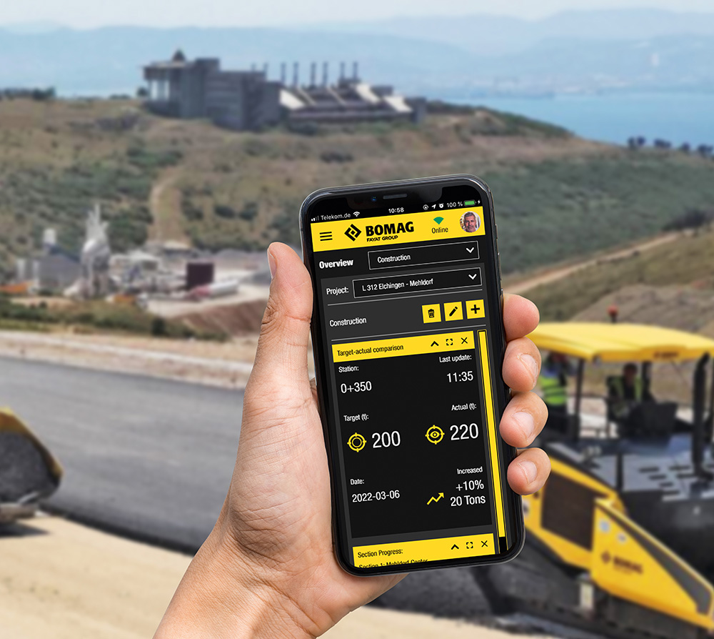The Bomag Pro system offers improved efficiency by delivering digitalisation at the jobsite