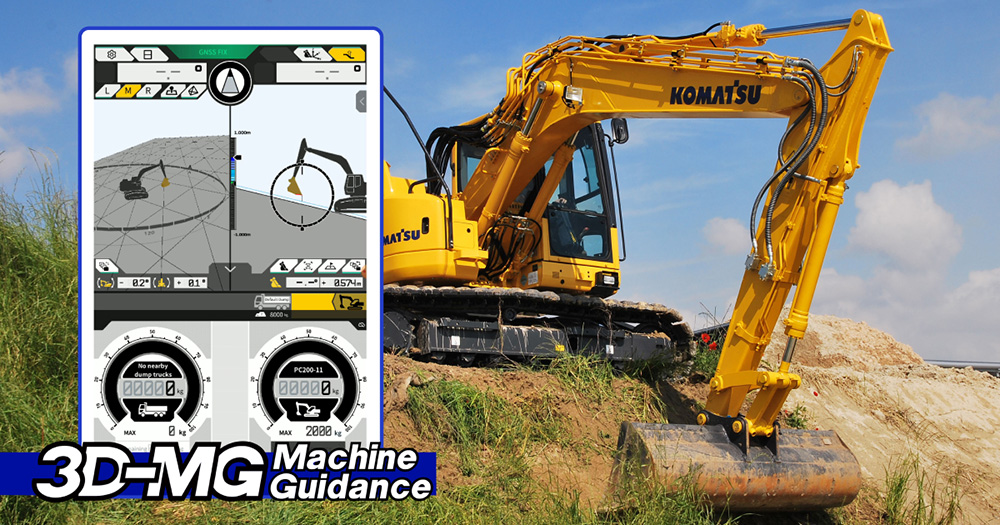 Komatsu is launching 3D machine guidance and payload functions for crawler and wheeled excavators Pic: KomatsuKomatsu is launching 3D machine guidance and payload functions for crawler and wheeled excavators Pic: Komatsu