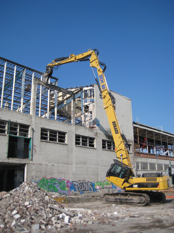 High reach demolition machines