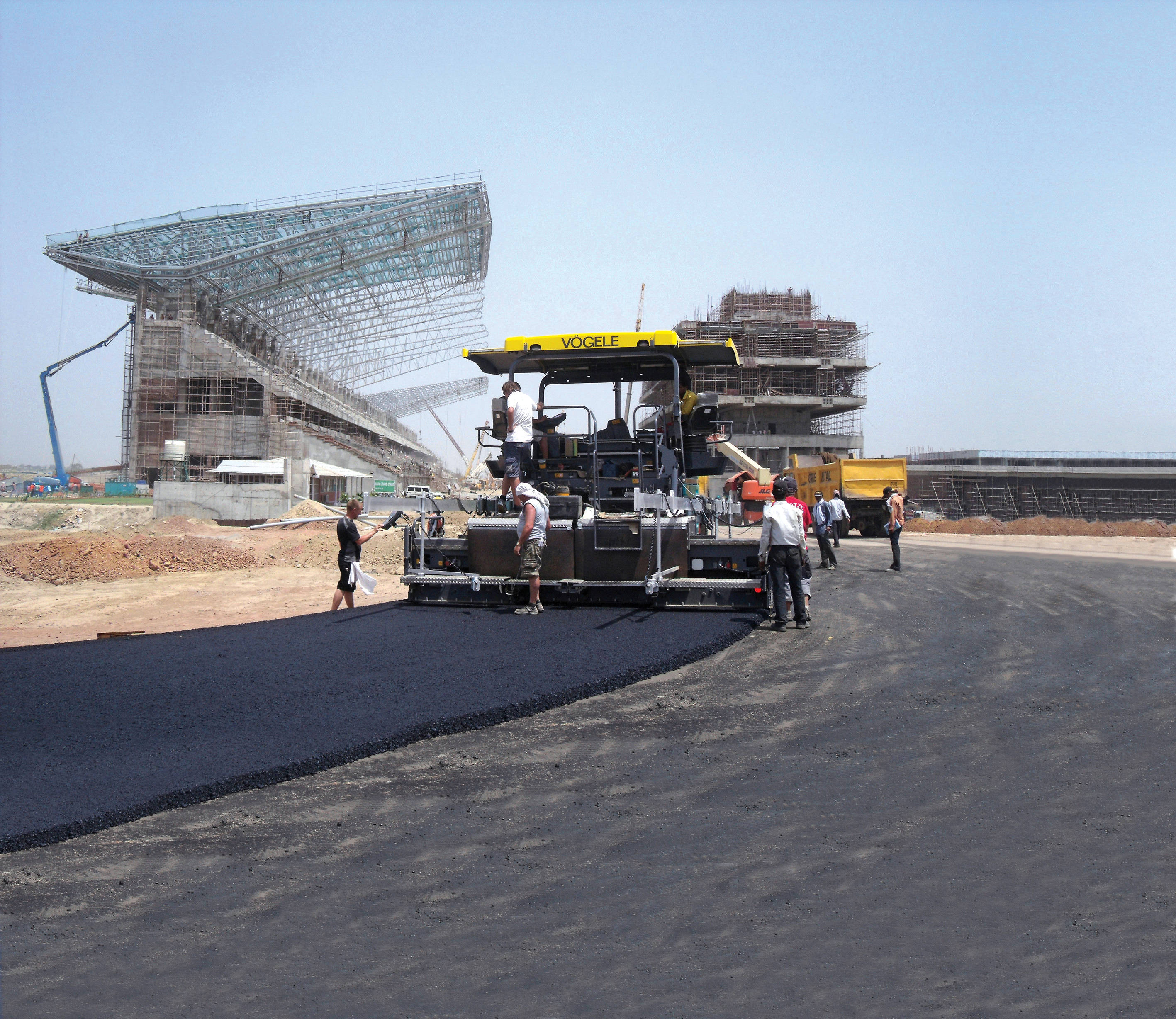 Voegele paver working at Buddh International Circuit