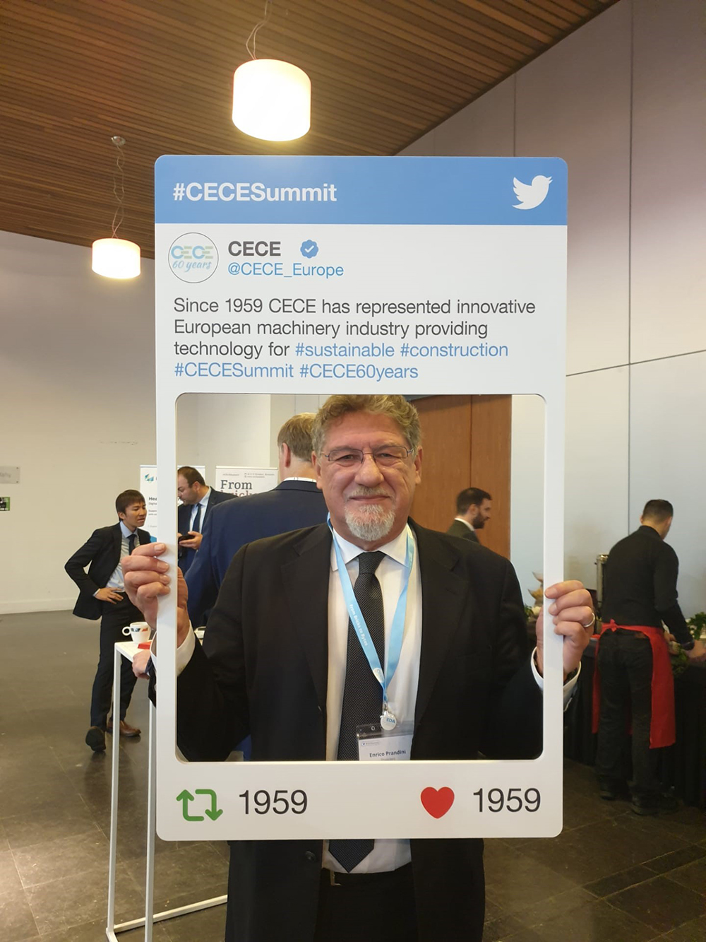 A real tweet for Enrico Prandini, president of CECE - Committee for European Construction Equipment