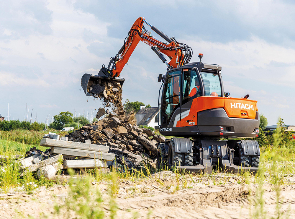 Hitachi say that its new wheeled excavator is highly productive