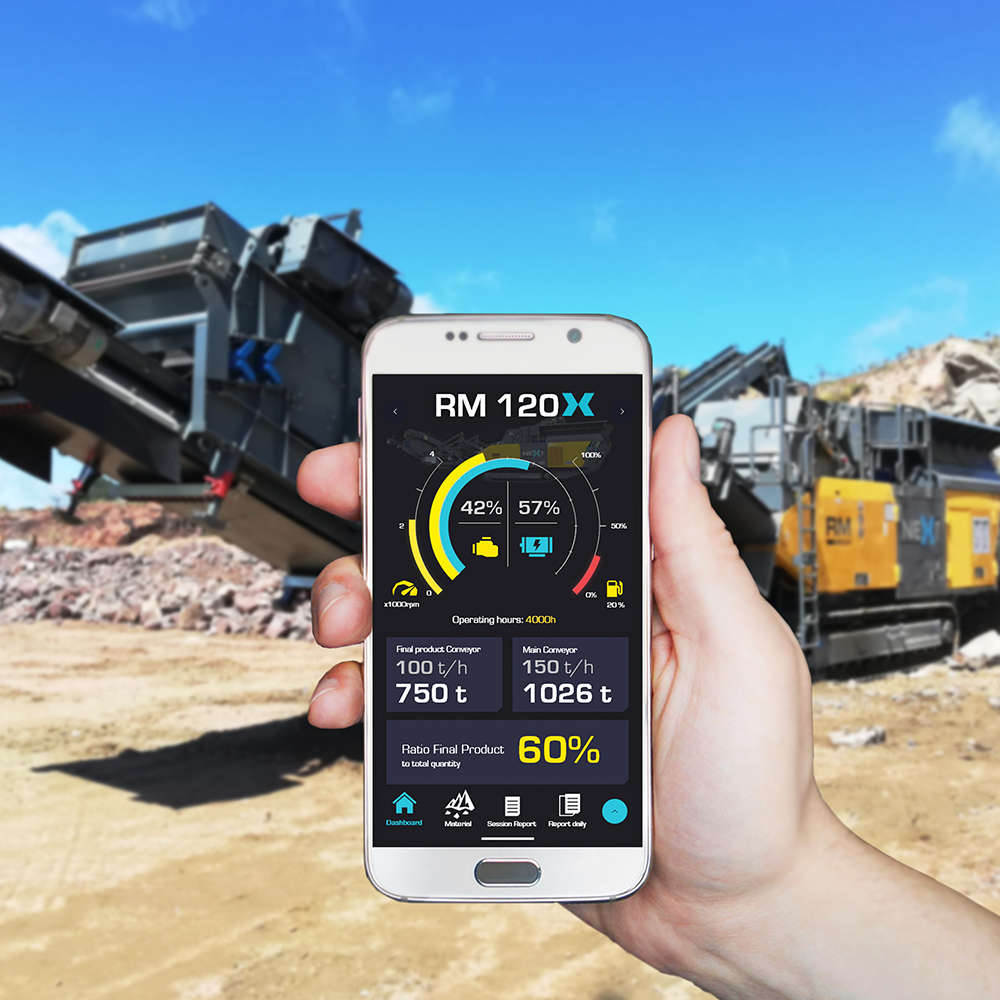 While operators will still display all data and troubleshooting routines directly on their smartphones at any time, in the future the data will be available not just anytime but also anywhere  (image courtesy Rubble Master)