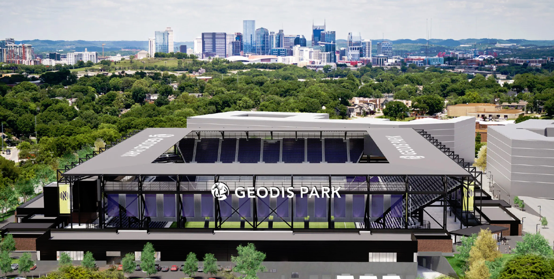 The new GEODIS Park Soccer Stadium and Entertainment Fairgrounds in Nashville, TN, were built by Mortenson using DCW technology