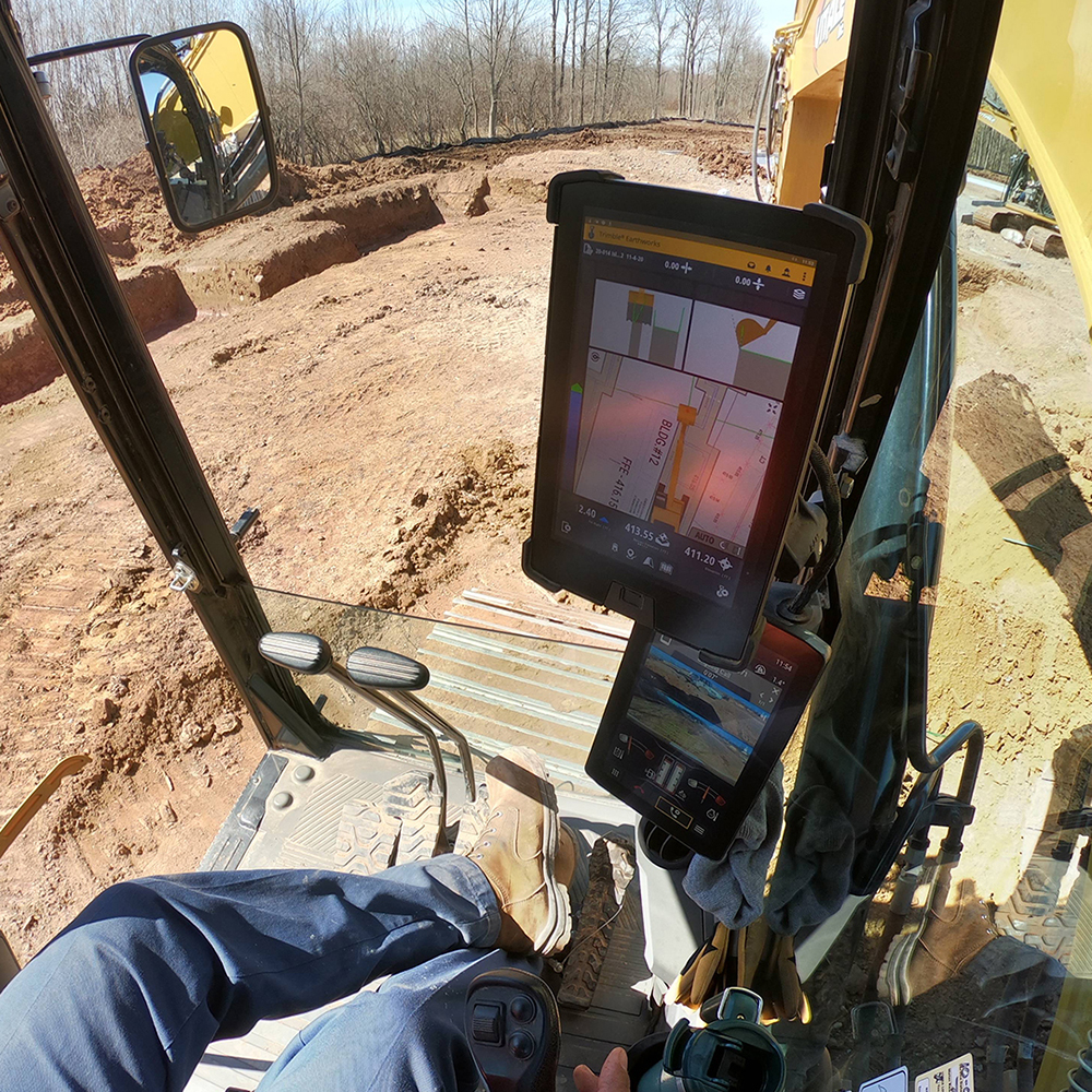 Having technology in the cab of an earthmover delivers precision working and productivity