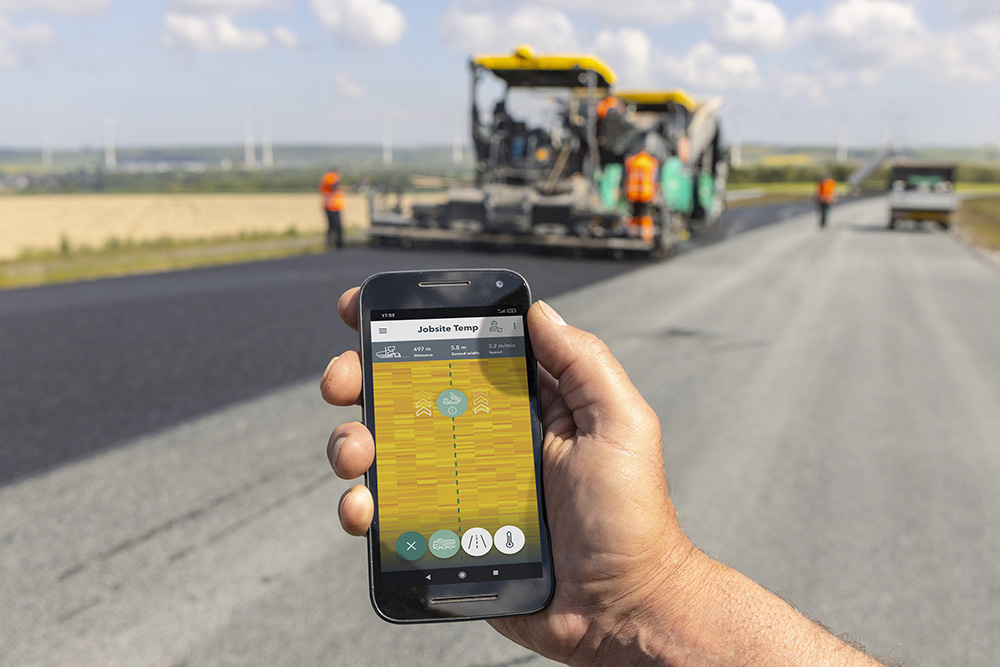 Users of the WITOS technology can view all relevant paving information on a smartphone
