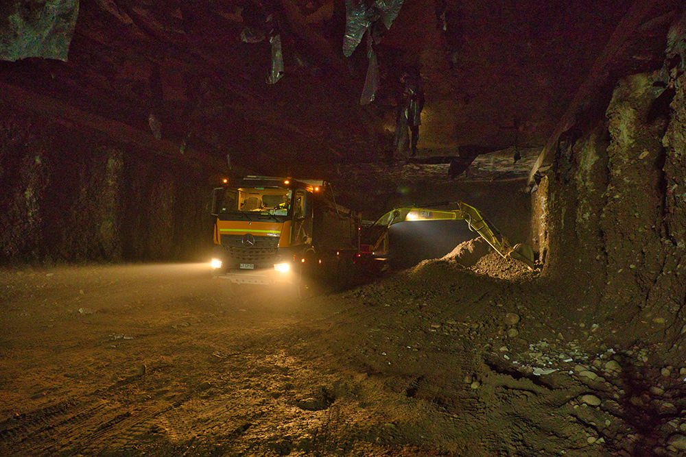Conventional excavation methods have been used in the tunnelling work for the project