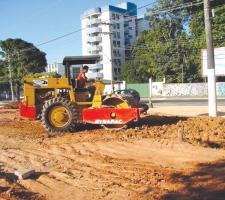 Compaction is achieved using conventional soil compactors 