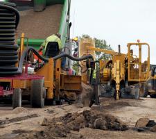 Excavation using a trencher 