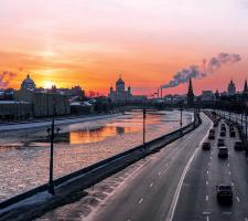 winter sunset moscow russia