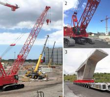 large crane fleet is in use for the project
