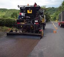 repairing Colombian road 