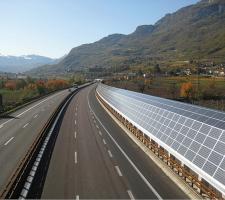photovoltaic noise barrier  autostrada Brennero Italy