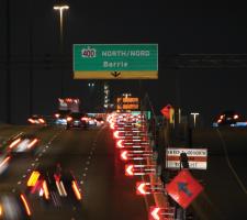 work zone safety solutions on Highway 401 in Toronto
