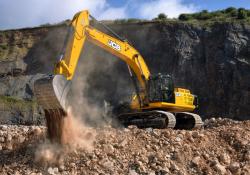 A 50-tonne JCB JS500 tracked excavator