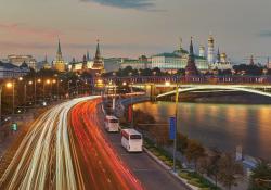 Moscow heavy traffic at peak periods