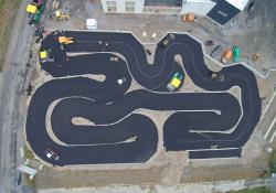 From above, the track shows how manoeuvrable the paver had to be
