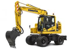 Komatsu has fitted new low emission engines to its wheeled excavators
