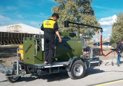 Green for go: the proven Sealmass M5from Massenza is headed to Italy’s Sigonella air base in Sicily for melting sealing compound and applying it in cracks and joints on the runway and surrounding areas (image courtesy Massenza)