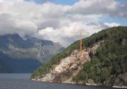 Crane at Hardangerfjord