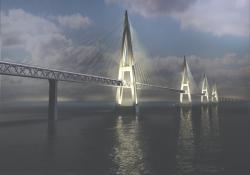 Rendering of a cable-stayed bridge