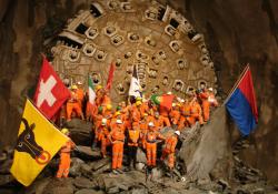 drilling a tunnel under the Alps in Switzerland