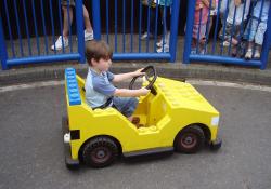 Child in Lego Car