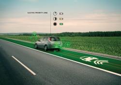 Electric priority lane with electric car