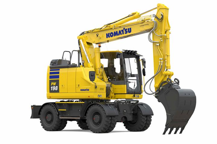 Komatsu’s new PW198-11 wheeled excavator (image courtesyt Komatsu Europe)