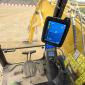 The huge screen in the excavator delivers a range of data