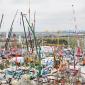 Once again, visitors to bauma in Munich, can look forward to the famous “crane forest” with more than 30 cranes towering above the crowds (image courtesy Messe München)
