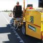 Higgins' Borum BMT 350 road marking machine at work on SH 1 on New Zealand's North Island