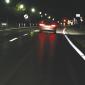 road at night with clear road markings
